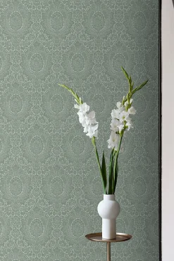 Best Estahome papier peint ornement vert grisé - 50 x 900 cm - 139633