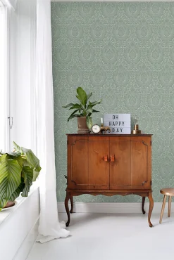 Best Estahome papier peint ornement vert grisé - 50 x 900 cm - 139633
