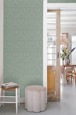 Best Estahome papier peint ornement vert grisé - 50 x 900 cm - 139633