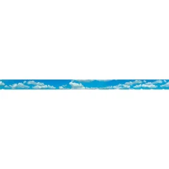 Clearance Plage Frise adhésive autocollante 15 cm X 300 cm, décorative ciel bleu et nuages blancs, décoration murale pour intérieur.