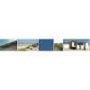 Clearance Plage Frise adhésive Dunes, Mouettes et Cabines de en Bois, 10 cm x 300 cm, Décoration Bord de Mer, 10 cm x 300 cm