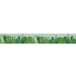 Clearance Plage Frise décorative adhésive, amazonia, motif feuilles tropicals vertes, 5 cm X 300 cm