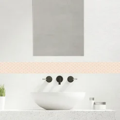 Plage Frise décorative adhésive, myoshi pêche, éventail orange, rétro, 10 cm X 300 cm* Frise Murale