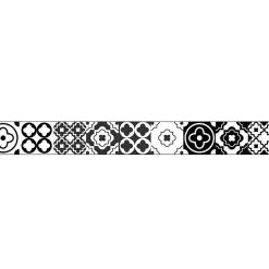 Plage Frise décorative adhésive, terreti motif carreaux de ciment style ancien, 5 cm X 300 cm* Frise Murale