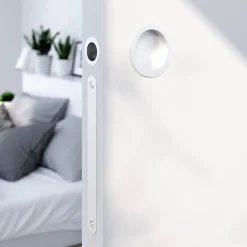 GoodHome Galandage rond à visser Minzh mat blanc Ø55mm* Poignée Cuvette|Poignée De Porte Coulissante