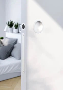 GoodHome Galandage rond à visser Minzh mat blanc Ø55mm* Poignée Cuvette|Poignée De Porte Coulissante