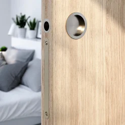 Sale GoodHome Galandage rond à visser Minzh effet nickel satin gris Ø55mm