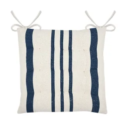 Lovely Casa Galette de chaise à rayures (38x38 cm - Bleu Marine)* Galette De Chaise