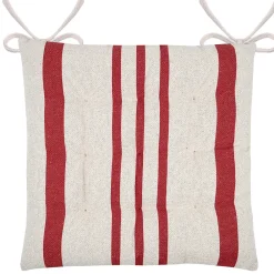 Online Lovely Casa Galette de chaise à rayures (38x38 cm - Rouge)