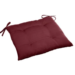 Hespéride Galette de chaise carrée 4 points Bordeaux -* Galette De Chaise