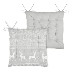 Hot Lovely Casa Galette de chaise cerf style montagne en coton (40x40 cm - Naturel)