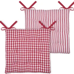 Hot Lovely Casa Galette de chaise double face à 9 points en polycoton (40x40 cm - Rouge)