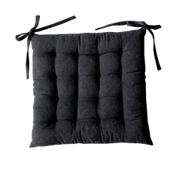 Clearance Home Maison Galette de chaise en coton recyclé (38x38 cm - Gris Foncé)