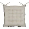 New Lovely Casa Galette de chaise en poly-lin avec finitions passepoil (38x38 cm - Naturel)