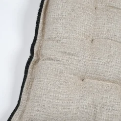 New Lovely Casa Galette de chaise en poly-lin avec finitions passepoil (38x38 cm - Naturel)