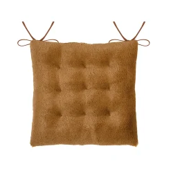 Hot Lovely Casa Galette de chaise imitation fourrure (40x40 cm - Bronze)