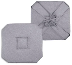 Outlet Lovely Casa Galette de chaise italienne et unie (40x40 cm - Gris clair)