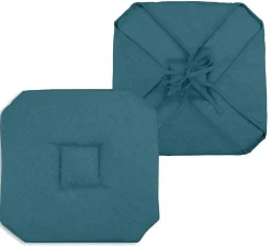 Hot Lovely Casa Galette de chaise italienne et unie (40x40 cm - Turquoise)