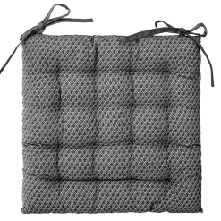 Atmosphera Créateur D'Intérieur Galette de chaise Otto - coton - gris - 38x38 cm - Atmosphera