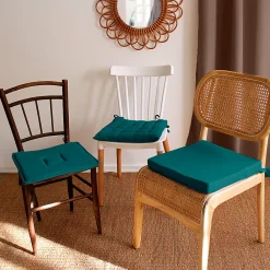 Clearance Enjoy Home Galette de chaise piquée 40x40cm - 40x40cm - Vert emeraude