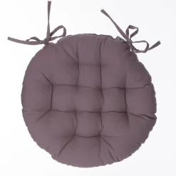 Atmosphera Créateur D'Intérieur Galette de chaise ronde en coton taupe D38 cm - Atmosphera* Galette De Chaise