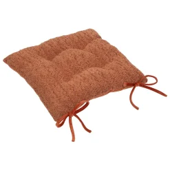 Atmosphera Créateur D'Intérieur Galette de chaise Soana bouclette terracotta 38x38cm - Atmosphera* Galette De Chaise