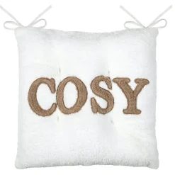 Hot Lovely Casa Galette de chaise ultra douce "Cosy" (38x38 cm - Ecru)