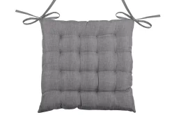Lovely Casa Galette de chaise unie en 16 points (40x40 cm - Gris anthracite)* Galette De Chaise