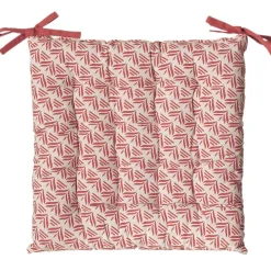 Outlet Dylrev Galettes de Chaise Bicolores - lot de 2 - 40x40cm en Terracotta Imprimé et Uni,