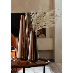 Clearance J-Line Grand vase de sol en aluminium doré 17x17x60 cm
