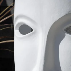 Wanda Collection Grande statue de jardin visage design blanc* Statue Décorative