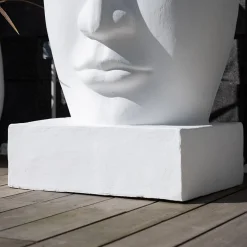 Wanda Collection Grande statue de jardin visage design blanc* Statue Décorative