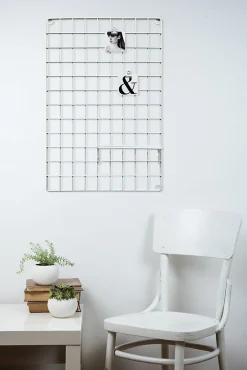 Outlet Ariane Grille mémo en métal blanc l.60 x H.40 cm