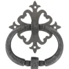 Online Secury-T Heurtoir de porte fer sur rosace carré ajourée vieil argent argent antique