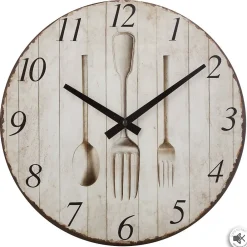 Atmosphera Créateur D'Intérieur Horloge - bois - D28 cm - Blanc- Atmosphera* Horloge