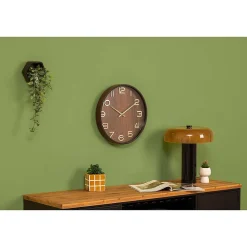Hot Atmosphera Horloge en bois avec aiguilles et chiffres dorés