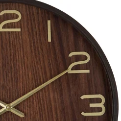 Hot Atmosphera Horloge en bois avec aiguilles et chiffres dorés