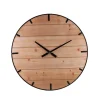 Discount Ornami Horloge en bois et métal noir 60cm