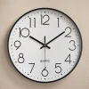 Deko Horloge murale de 30 cm pour salon, chambre, bureau, cafétéria, salle à manger, style rétro européen (noir)* Horloge
