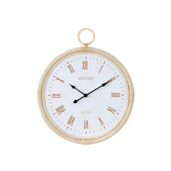 Best J-Line Horloge murale en rotin naturel 55.5x4.5x64 cm