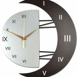 Clearance Deko Horloge Murale Moderne Design Silencieuse Horloge Cuisine Cadre en Forme de Lune Créative Horloge de Décoration pour la Maison