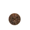 Best J-Line Horloge murale ronde en bois 40x40x6 cm