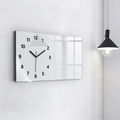 Discount Wallfluent Horloge murale 60x30 cm Avec chiffres Aiguilles noires Blanc cassé 1 pcs