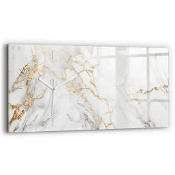 Discount Wallfluent Horloge murale 60x30 cm Aiguilles blanches Marbre ornemental 1 pcs