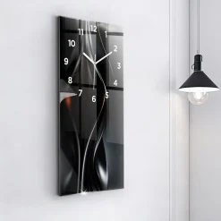 Discount Wallfluent Horloge murale 30x60 cm Avec chiffres Aiguilles blanches Abstraction 1 pcs