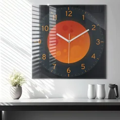 Best Wallfluent Horloge murale 60x60 cm Aiguilles blanches Lune pleine 1 pcs