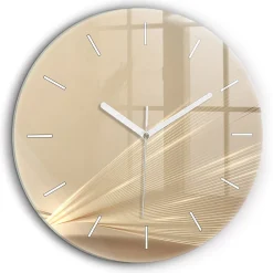 Wallfluent Horloge murale fi60 cm Aiguilles blanches Lumière abstraite 1 pcs* Horloge