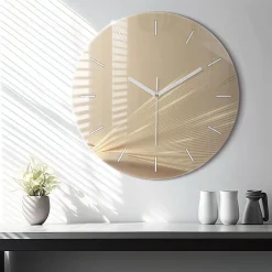 Wallfluent Horloge murale fi60 cm Aiguilles blanches Lumière abstraite 1 pcs* Horloge