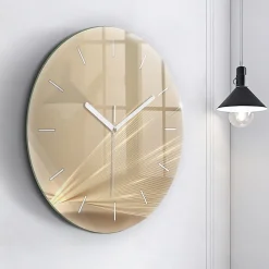 Wallfluent Horloge murale fi60 cm Aiguilles blanches Lumière abstraite 1 pcs* Horloge