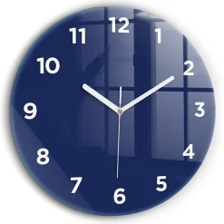 New Wallfluent Horloge murale fi60 cm Avec chiffres Aiguilles blanches Bleu marine 1 pcs